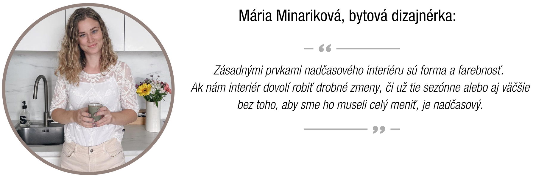 Mária Minariková interiérová dizajnérka medajlónik